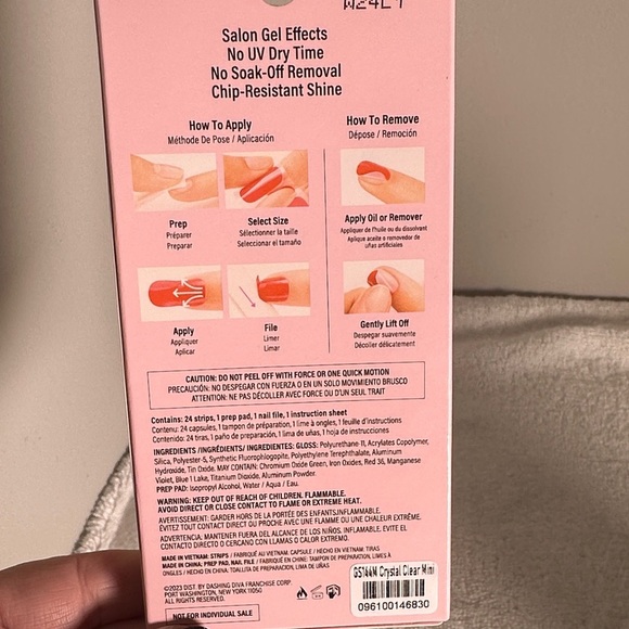 Dashing Diva Gloss Ultra Shine Gel Cream and Pink Press On Nails - Picture 2 of 2